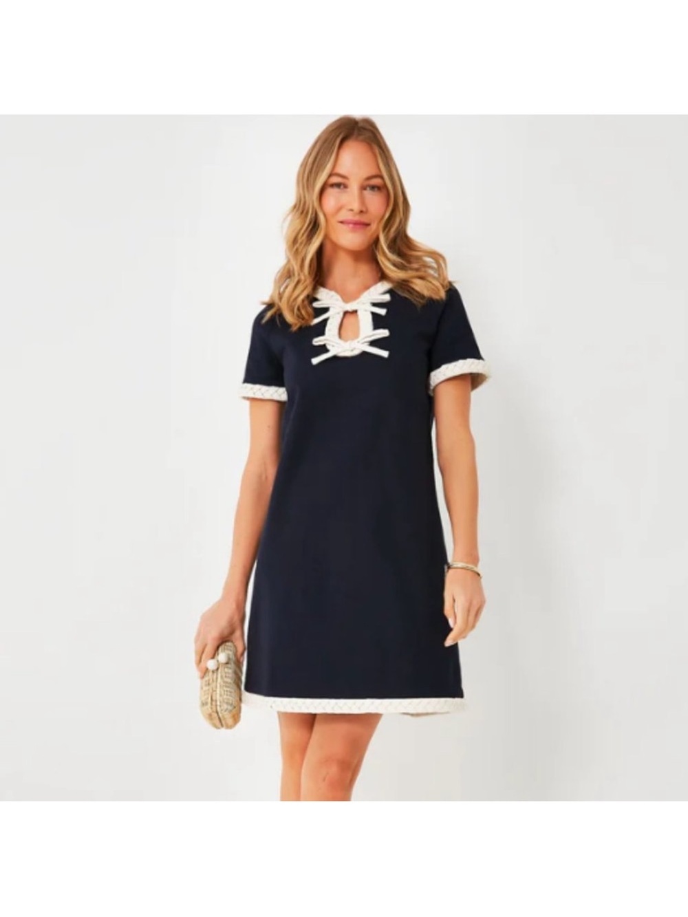 Tuckernuck Navy Bow Olivia Dress XS NWT